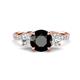 1 - Triandra 2.83 ctw Black Diamond (7.00 mm) Three stone Engagement Ring 