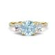 1 - Triandra 1.98 ctw Aquamarine (7.00 mm) Three stone Engagement Ring 