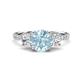 1 - Triandra 1.98 ctw Aquamarine (7.00 mm) Three stone Engagement Ring 