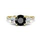 1 - Triandra 2.83 ctw Black Diamond (7.00 mm) Three stone Engagement Ring 