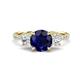 1 - Triandra 2.68 ctw Created Blue Sapphire (7.00 mm) Three stone Engagement Ring 