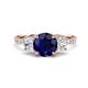 1 - Triandra 2.68 ctw Created Blue Sapphire (7.00 mm) Three stone Engagement Ring 