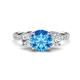 1 - Triandra 2.08 ctw Blue Topaz (7.00 mm) Three stone Engagement Ring 