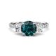 1 - Triandra 2.08 ctw London Blue Topaz (7.00 mm) Three stone Engagement Ring 