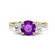 1 - Triandra 1.98 ctw Amethyst (7.00 mm) Three stone Engagement Ring 