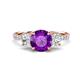 1 - Triandra 1.98 ctw Amethyst (7.00 mm) Three stone Engagement Ring 