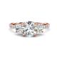 1 - Triandra 2.03 ctw Moissanite (7.00 mm) Three stone Engagement Ring 