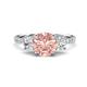 1 - Triandra 2.03 ctw Morganite (7.00 mm) Three stone Engagement Ring 