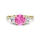 1 - Triandra 2.68 ctw Created Pink Sapphire (7.00 mm) Three stone Engagement Ring 