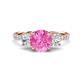 1 - Triandra 2.68 ctw Created Pink Sapphire (7.00 mm) Three stone Engagement Ring 