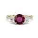 1 - Triandra 2.18 ctw Rhodolite Garnet (7.00 mm) Three stone Engagement Ring 