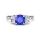 1 - Triandra 2.02 ctw Tanzanite (7.00 mm) Three stone Engagement Ring 