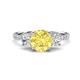 1 - Triandra 2.68 ctw Created Yellow Sapphire (7.00 mm) Three stone Engagement Ring 