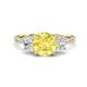1 - Triandra 2.68 ctw Created Yellow Sapphire (7.00 mm) Three stone Engagement Ring 