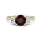 1 - Triandra 2.18 ctw Red Garnet (7.00 mm) Three stone Engagement Ring 