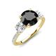 3 - Triandra 2.83 ctw Black Diamond (7.00 mm) Three stone Engagement Ring 