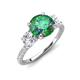 3 - Triandra 2.18 ctw Created Alexandrite (7.00 mm) Three stone Engagement Ring 