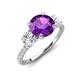 3 - Triandra 1.98 ctw Amethyst (7.00 mm) Three stone Engagement Ring 