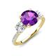 3 - Triandra 1.98 ctw Amethyst (7.00 mm) Three stone Engagement Ring 