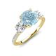 3 - Triandra 1.98 ctw Aquamarine (7.00 mm) Three stone Engagement Ring 