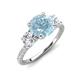 3 - Triandra 1.98 ctw Aquamarine (7.00 mm) Three stone Engagement Ring 
