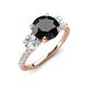 3 - Triandra 2.83 ctw Black Diamond (7.00 mm) Three stone Engagement Ring 