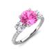 3 - Triandra 2.68 ctw Created Pink Sapphire (7.00 mm) Three stone Engagement Ring 