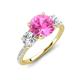3 - Triandra 2.68 ctw Created Pink Sapphire (7.00 mm) Three stone Engagement Ring 