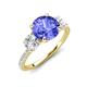 3 - Triandra 2.02 ctw Tanzanite (7.00 mm) Three stone Engagement Ring 