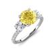 3 - Triandra 2.68 ctw Created Yellow Sapphire (7.00 mm) Three stone Engagement Ring 