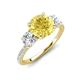 3 - Triandra 2.68 ctw Created Yellow Sapphire (7.00 mm) Three stone Engagement Ring 