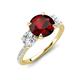 3 - Triandra 2.18 ctw Red Garnet (7.00 mm) Three stone Engagement Ring 