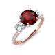 3 - Triandra 2.18 ctw Red Garnet (7.00 mm) Three stone Engagement Ring 