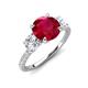 3 - Triandra 2.33 ctw Created Ruby (7.00 mm) Three stone Engagement Ring 