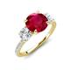 3 - Triandra 2.33 ctw Created Ruby (7.00 mm) Three stone Engagement Ring 