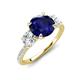 3 - Triandra 2.68 ctw Created Blue Sapphire (7.00 mm) Three stone Engagement Ring 