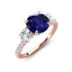 3 - Triandra 2.68 ctw Created Blue Sapphire (7.00 mm) Three stone Engagement Ring 