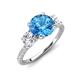 3 - Triandra 2.08 ctw Blue Topaz (7.00 mm) Three stone Engagement Ring 