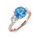 3 - Triandra 2.08 ctw Blue Topaz (7.00 mm) Three stone Engagement Ring 