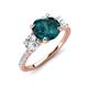 3 - Triandra 2.08 ctw London Blue Topaz (7.00 mm) Three stone Engagement Ring 