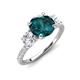 3 - Triandra 2.08 ctw London Blue Topaz (7.00 mm) Three stone Engagement Ring 