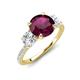 3 - Triandra 2.18 ctw Rhodolite Garnet (7.00 mm) Three stone Engagement Ring 