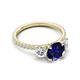 5 - Triandra 2.68 ctw Created Blue Sapphire (7.00 mm) Three stone Engagement Ring 
