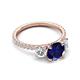 5 - Triandra 2.68 ctw Created Blue Sapphire (7.00 mm) Three stone Engagement Ring 