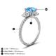 4 - Triandra 2.08 ctw Blue Topaz (7.00 mm) Three stone Engagement Ring 