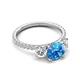 5 - Triandra 2.08 ctw Blue Topaz (7.00 mm) Three stone Engagement Ring 
