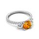 5 - Triandra 1.98 ctw Citrine (7.00 mm) Three stone Engagement Ring 