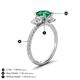 4 - Triandra 2.08 ctw Created Emerald (7.00 mm) Three stone Engagement Ring 