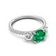 5 - Triandra 2.08 ctw Created Emerald (7.00 mm) Three stone Engagement Ring 