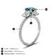 4 - Triandra 2.08 ctw London Blue Topaz (7.00 mm) Three stone Engagement Ring 